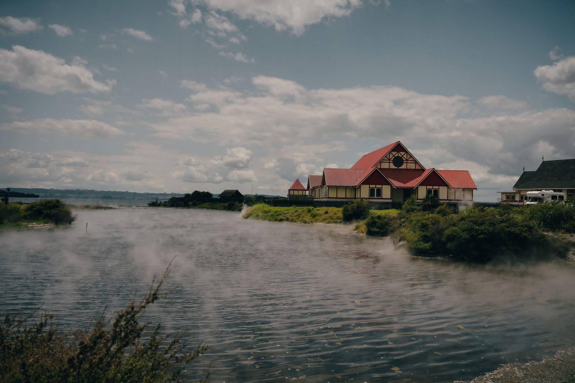 Geothermal steam in Rotorua New Zealand